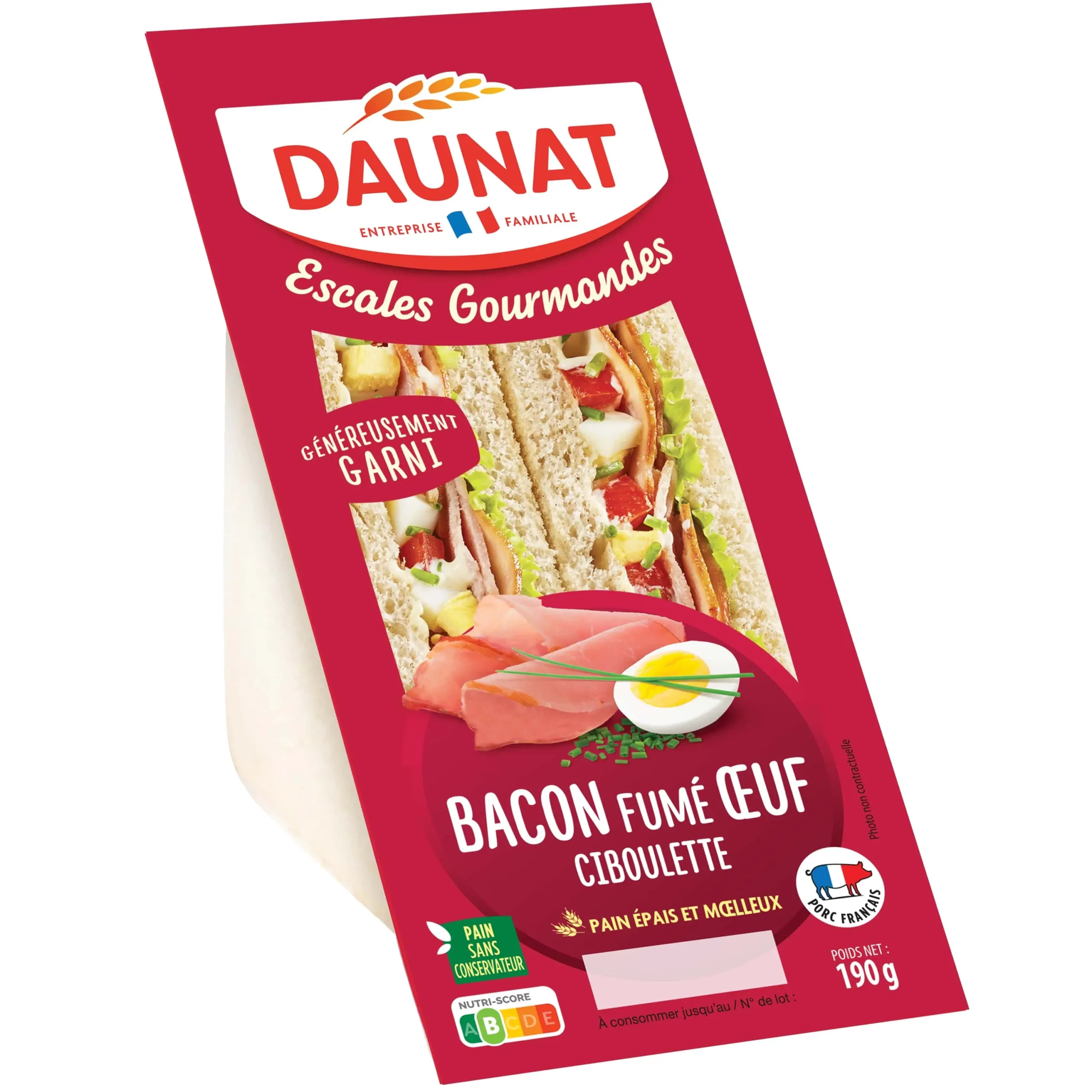 ESCALES GOURMANDES BACON FUME OEUF CIBOULETTE 190G