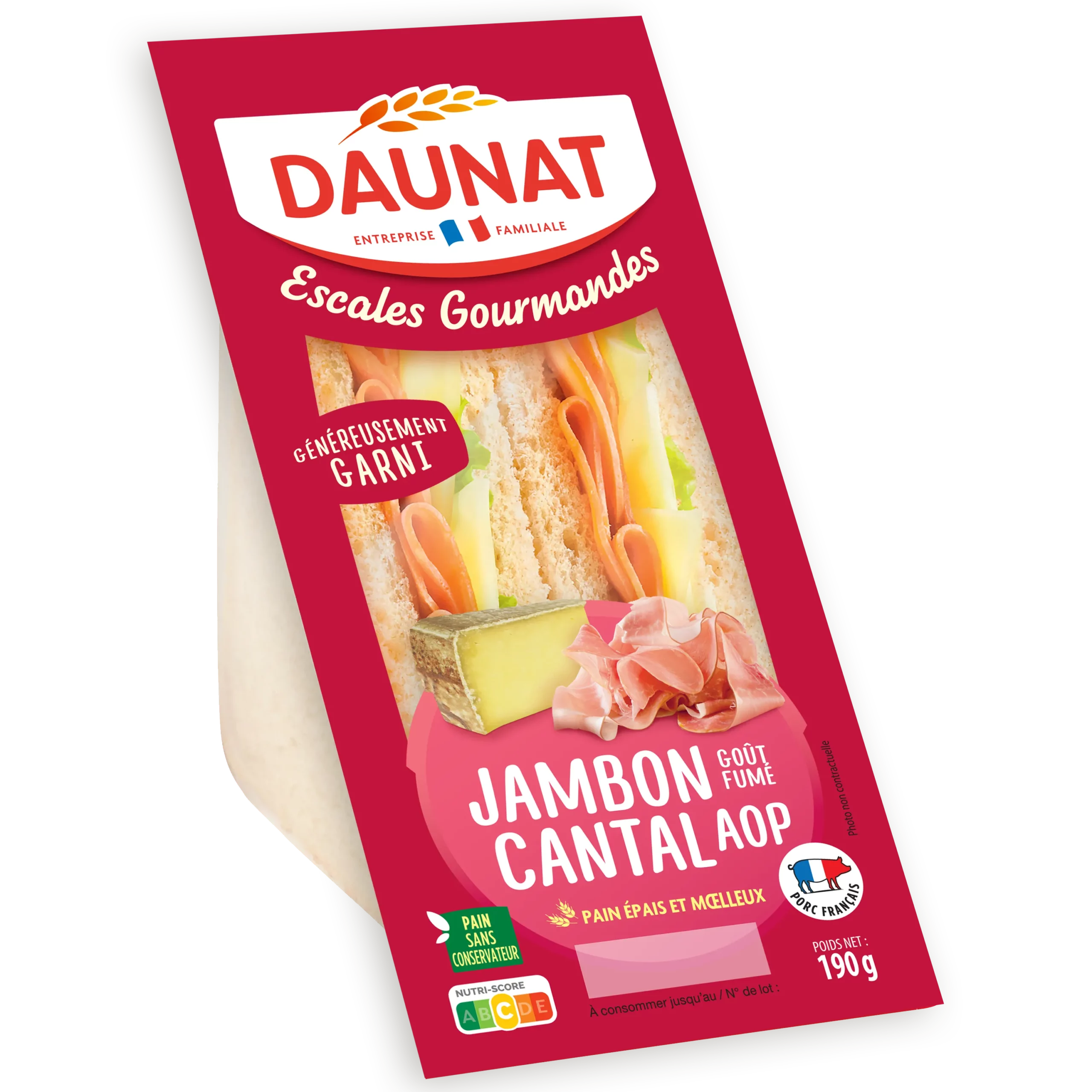 Escales Gourmandes Jambon Cantal AOP 190g