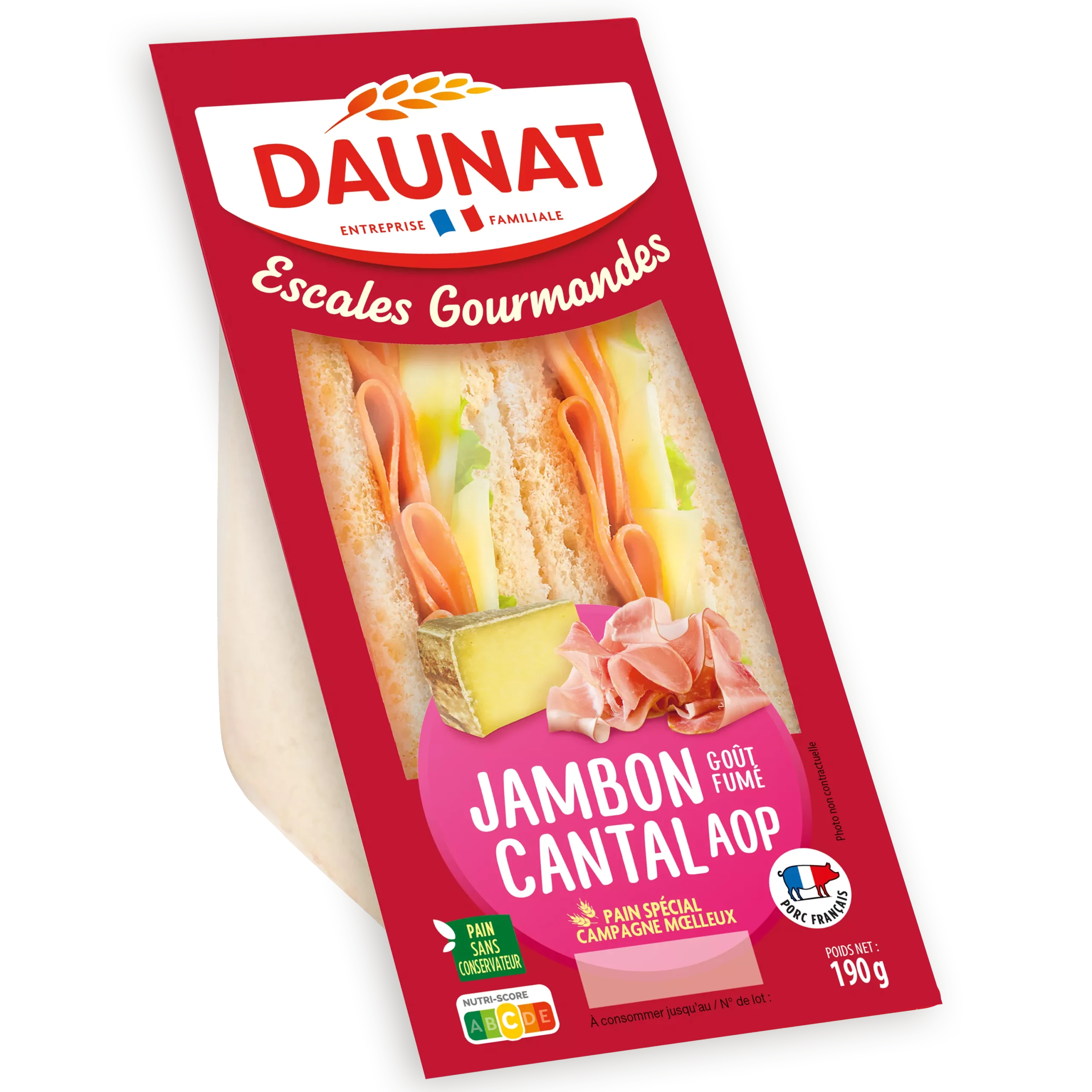 Escales Gourmandes Jambon Cantal AOP 190g