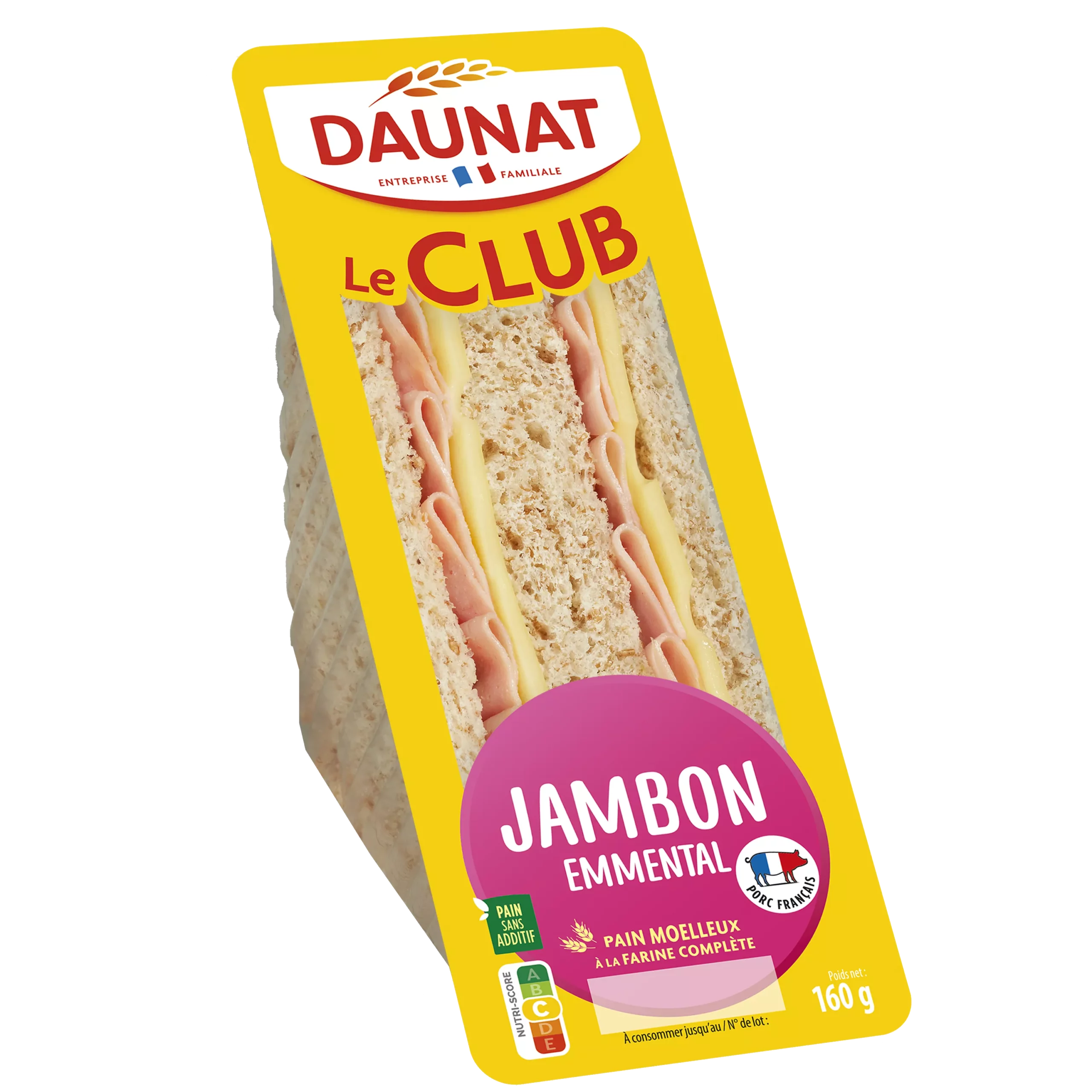 LE CLUB CLASSIQUE JAMBON EMMENTAL 160g