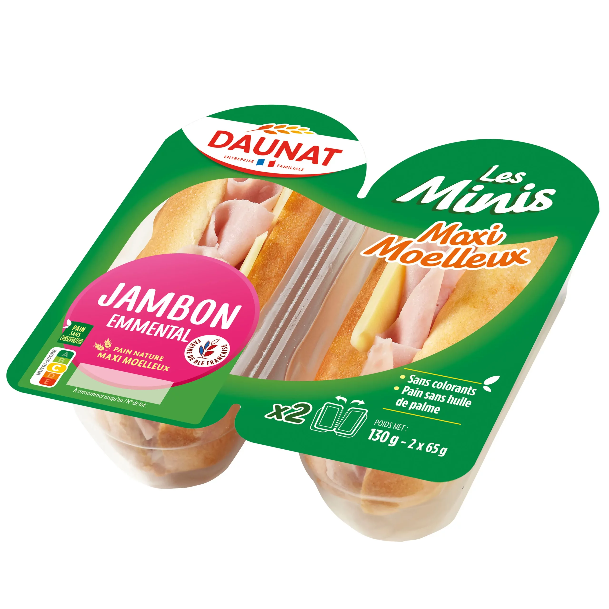 MINIS MOELLEUX JAMBON EMMENTAL 130G