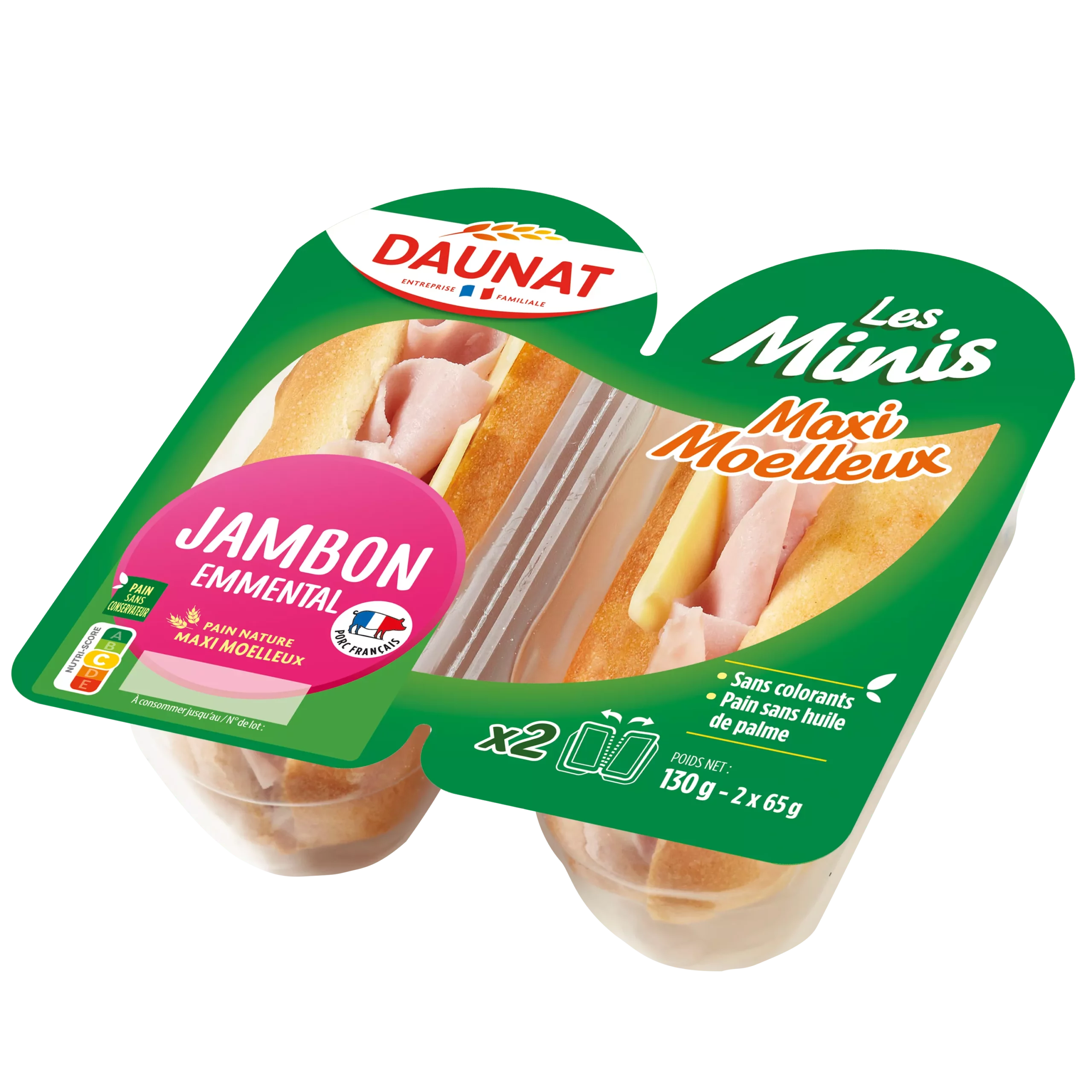 MINIS MOELLEUX JAMBON EMMENTAL 130G