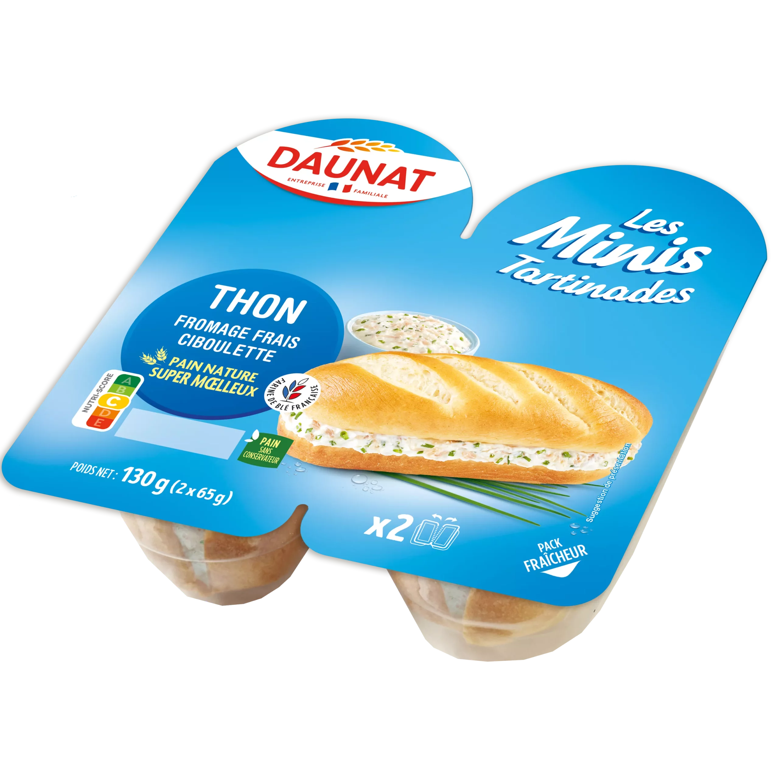 MINIS TARTINADES THON FROMAGE FRAIS CIBOULETTE 130G