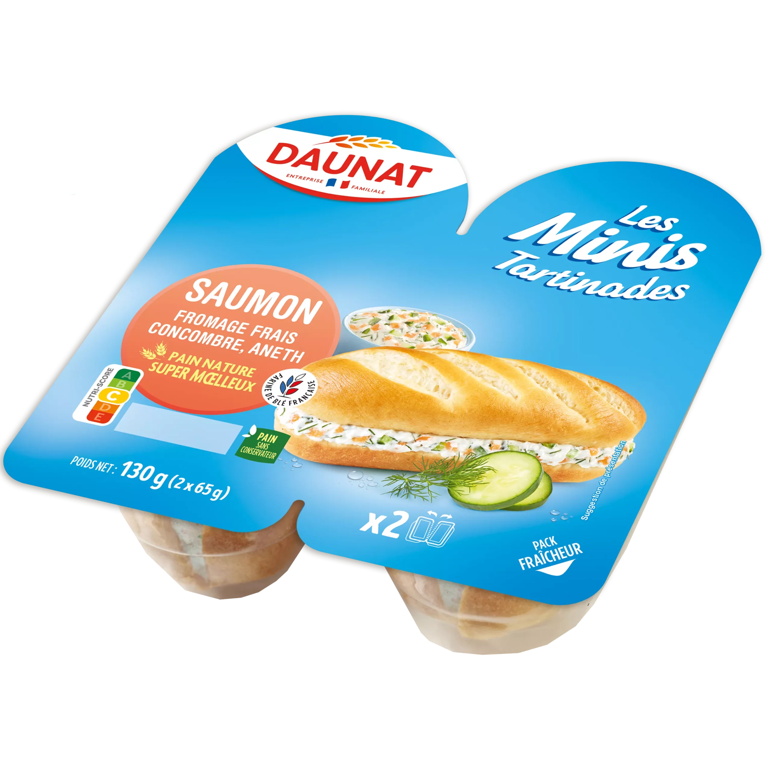 Minis tartinades saumon concombre fromage frais