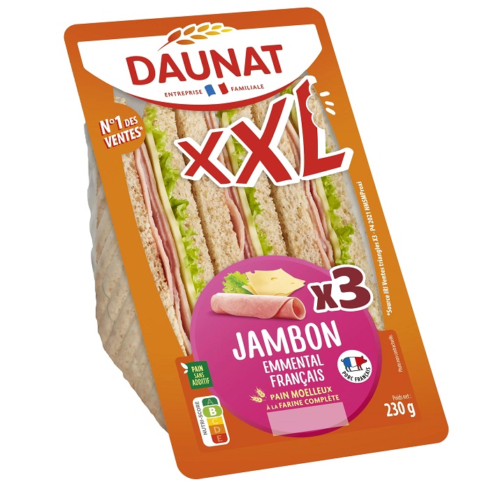 Sandwich TRIANGLE XXL Jambon Emmental Salade 230g scaled