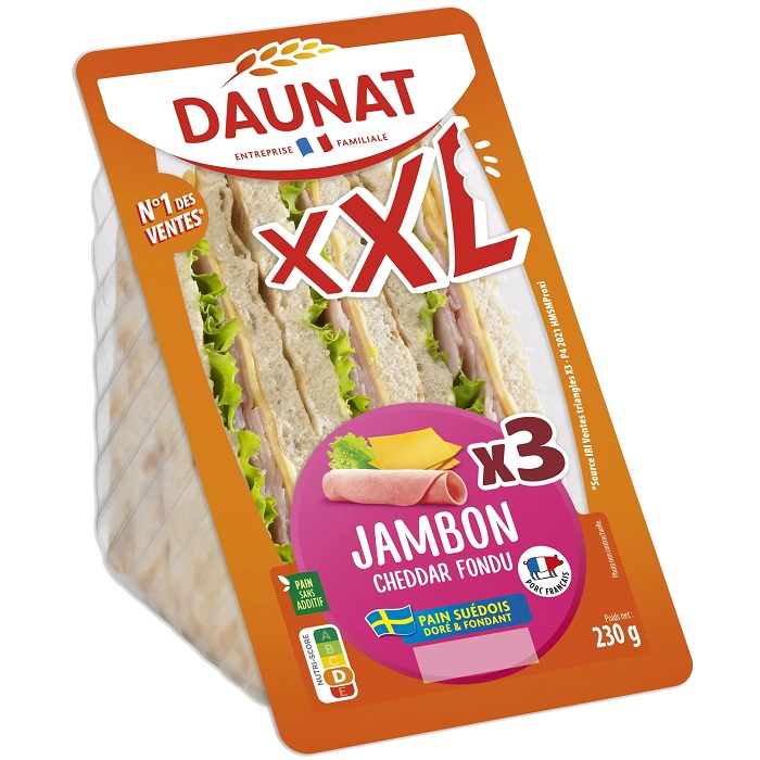 Sandwich triangle XXL Jambon Cheddar Pain suedois 230g scaled