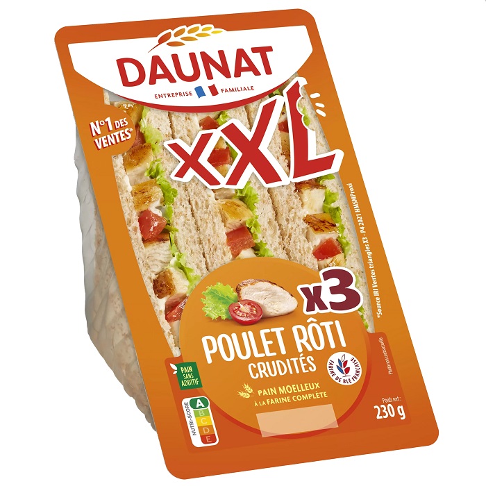 Sandwich triangle XXL Poulet roti Crudites 230g
