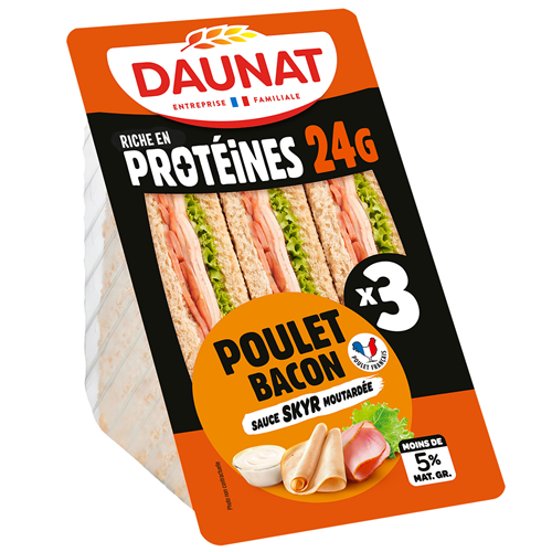 DAUNAT XXL PROTEINES+ 24G POULET BACON