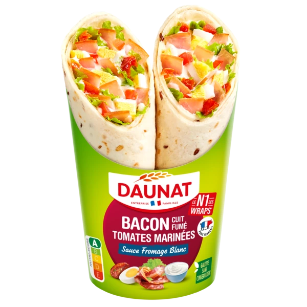 Wrap bacon grille oeuf tomate marinee et sauce yaourt190G