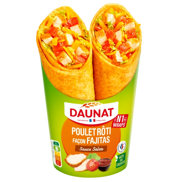 BE WRAPPY Wrap poulet sauce salsa facon fajitas 190g