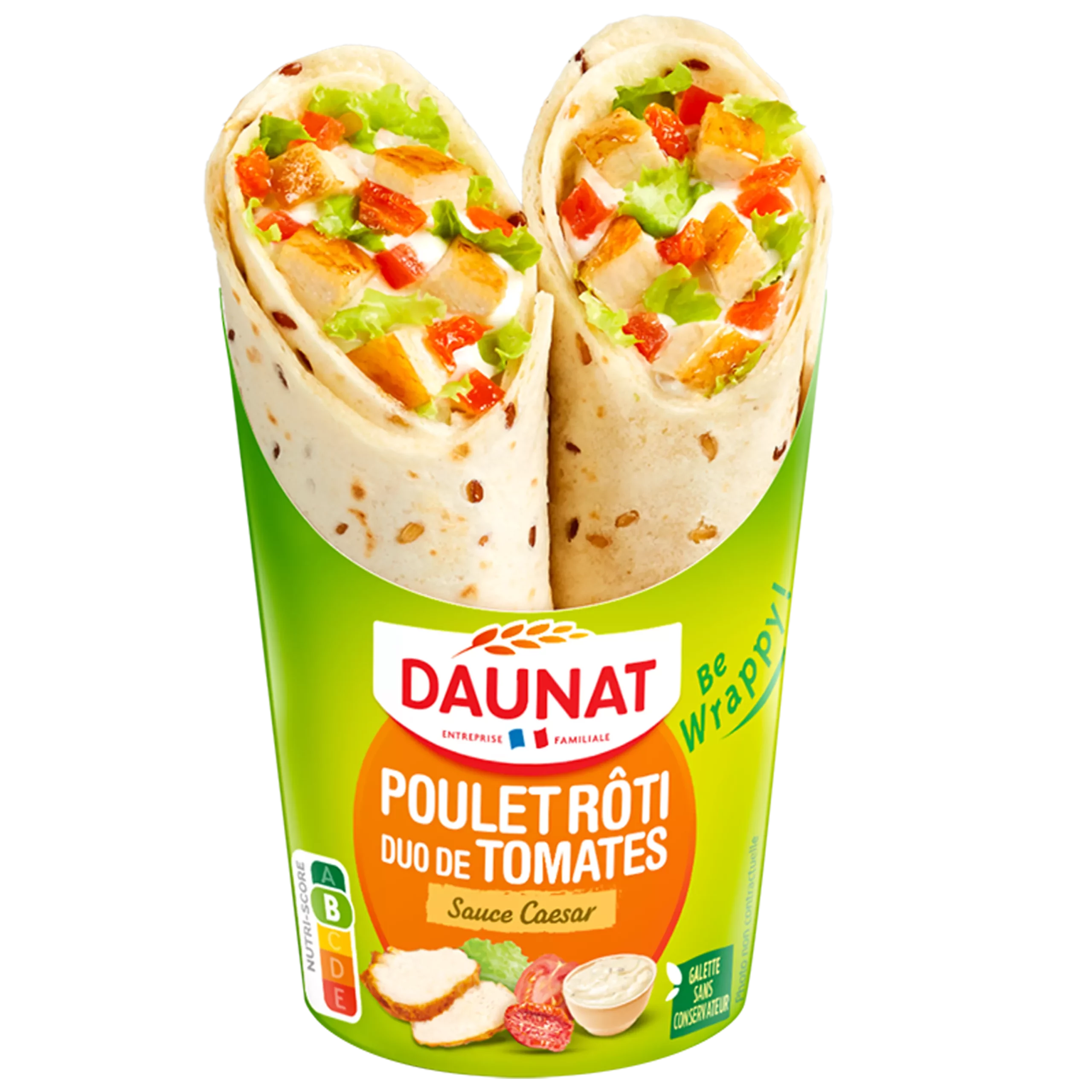 BE WRAPPY Wrap Poulet roti et sauce caesar 190g