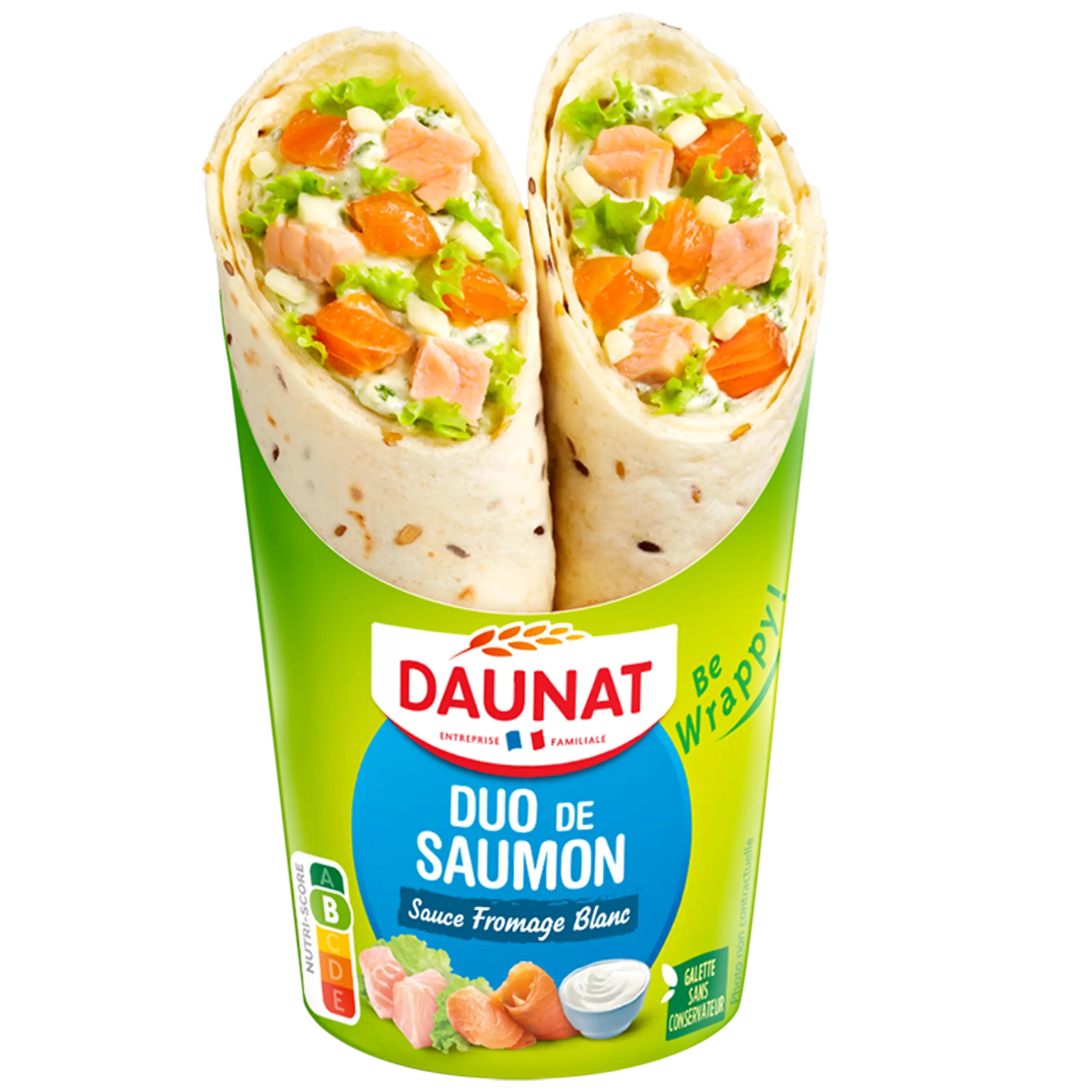 BE WRAPPY Wrap duo de saumon sauce yaourt aux herbes 190g