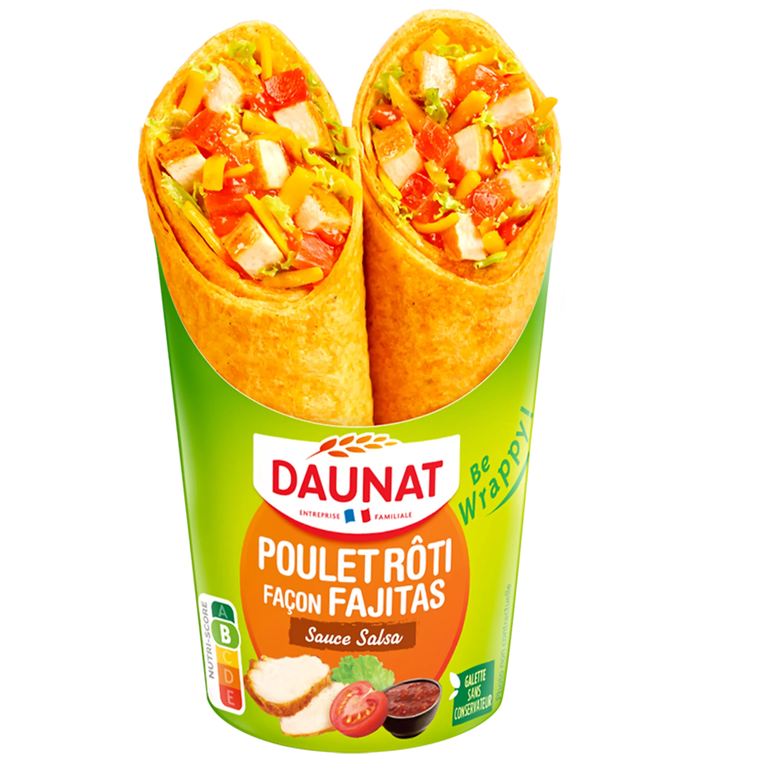 BE WRAPPY Wrap poulet sauce salsa facon fajitas 190g