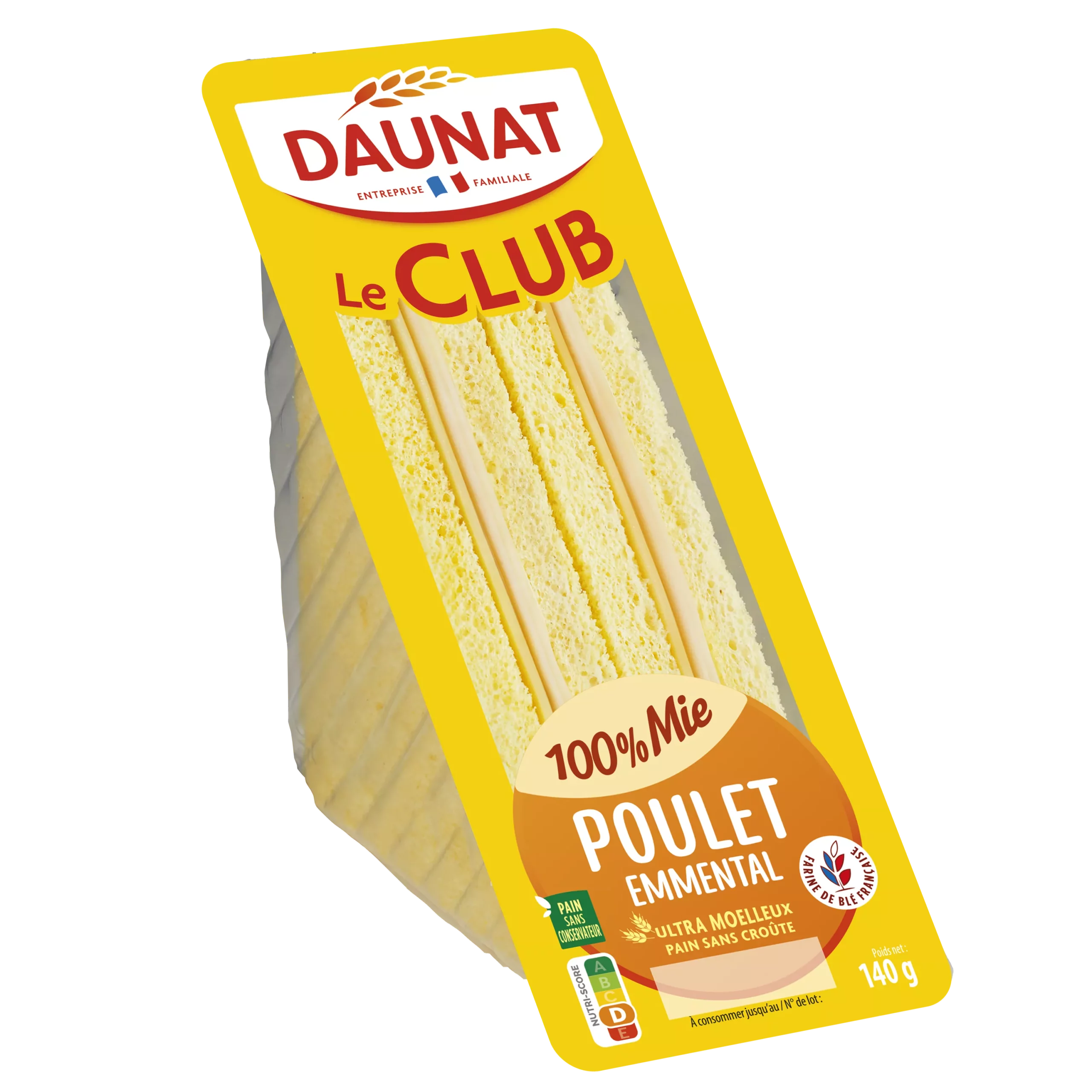 Le club Loves mie poulet emmental 140g