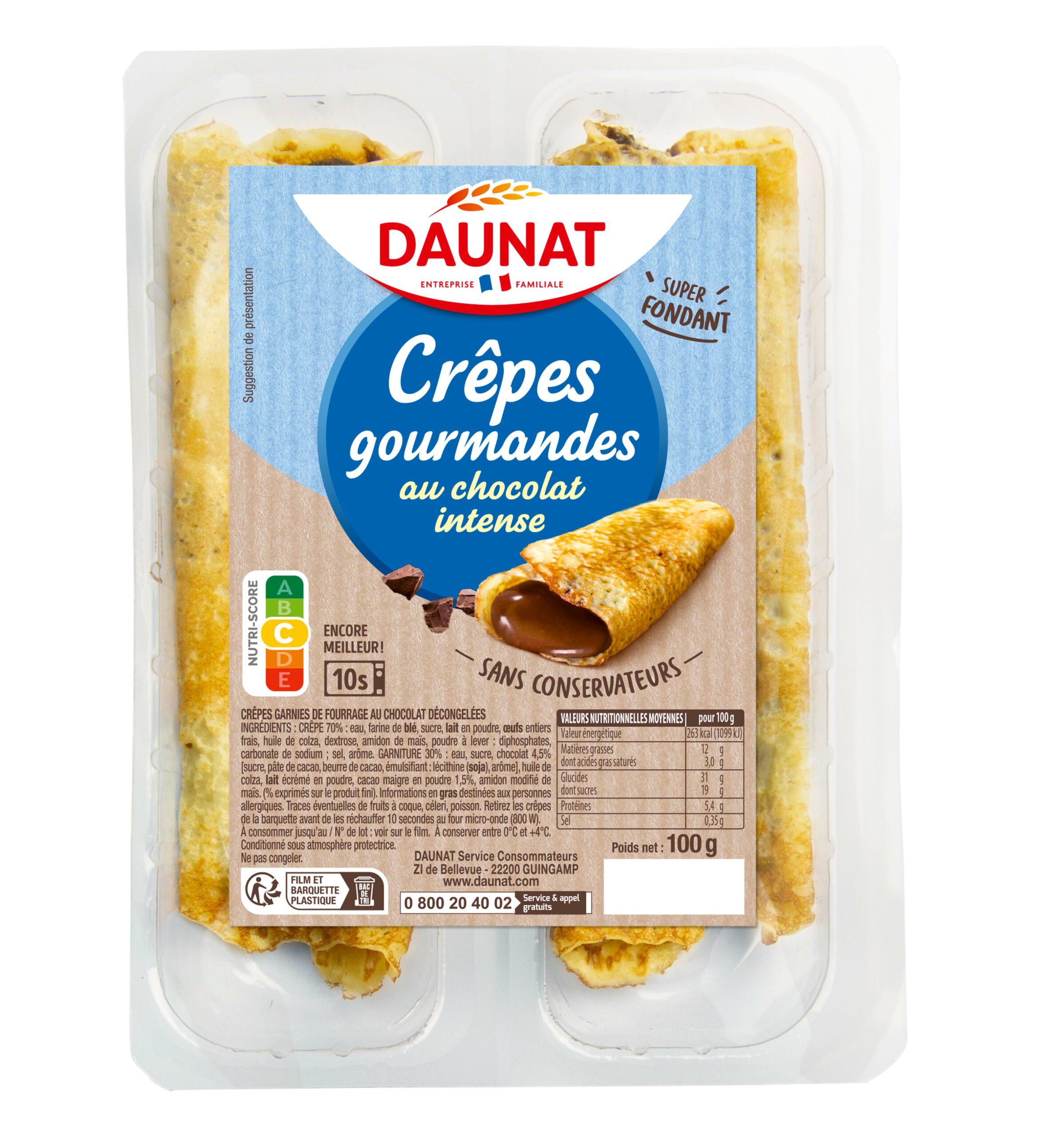 Les crepes gourmandes au chocolat intens 100g