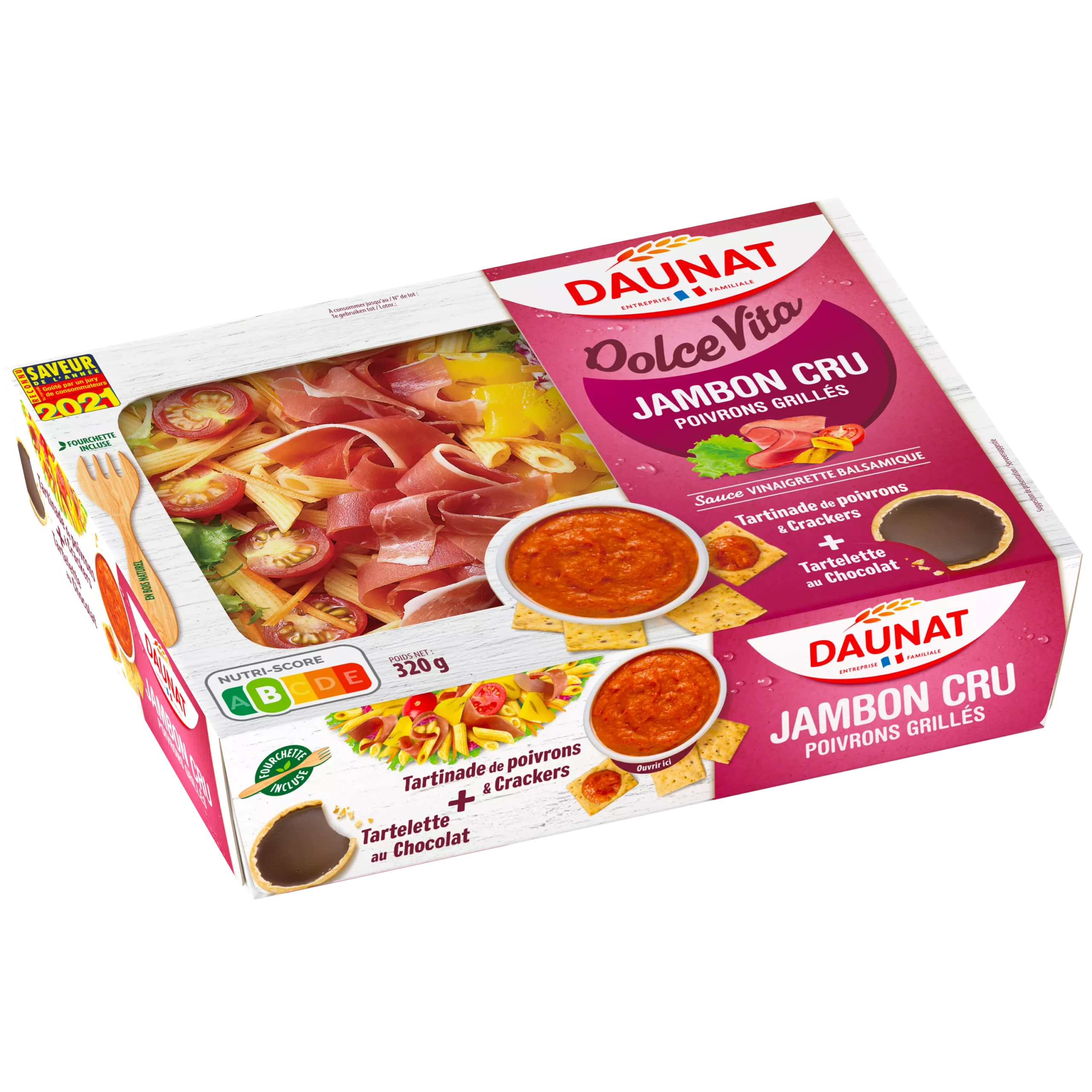 SALADE PLATEAU repas Dolce Vita Jambon Serrano Tartinade Poivrons 230g