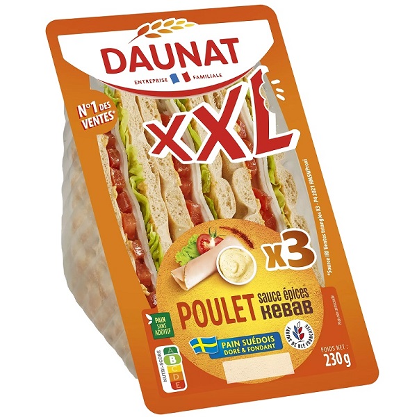 Sandwich triangle Poulet Sauce epices kebbab 230g scaled