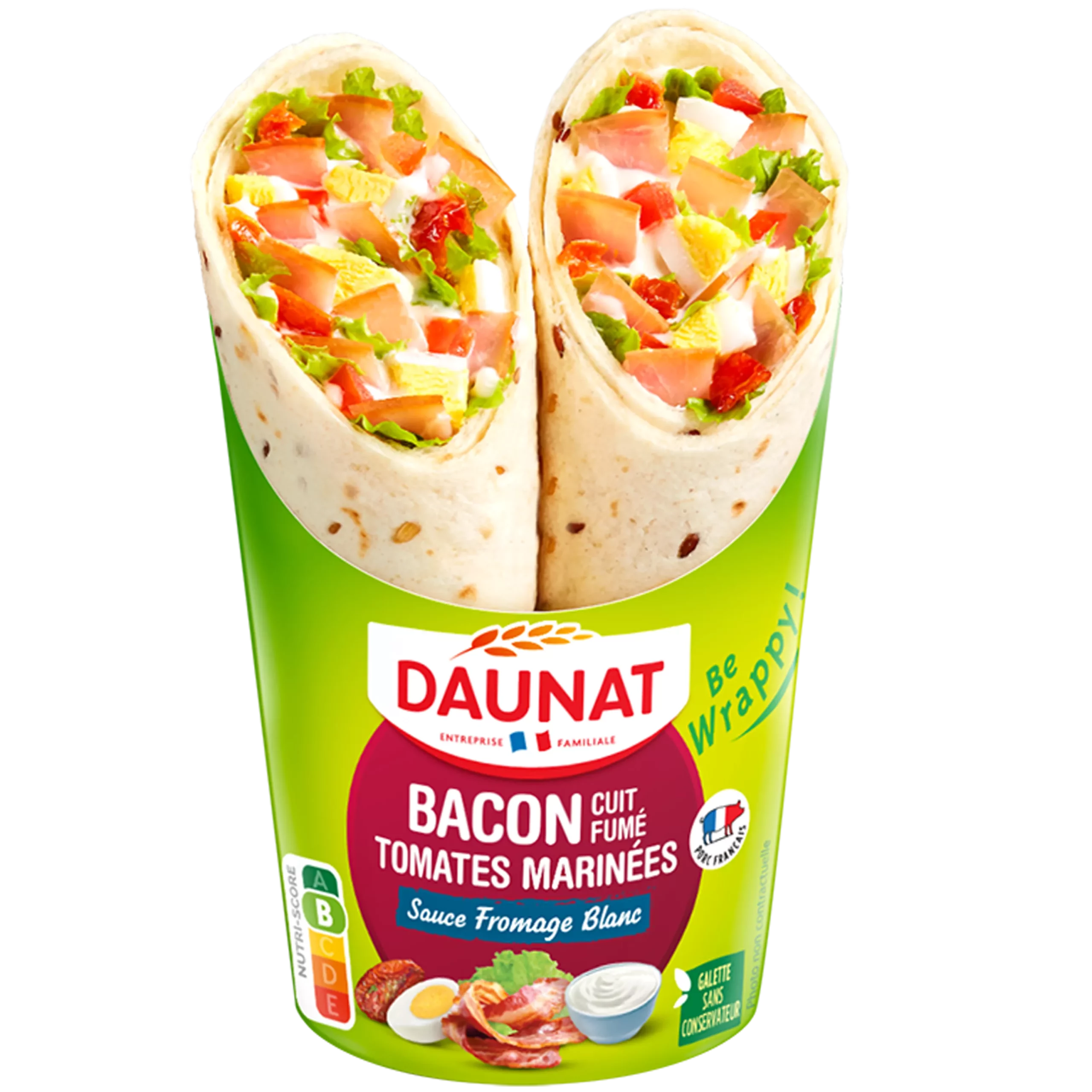 Wrap bacon grille oeuf tomate marinee et sauce yaourt190G