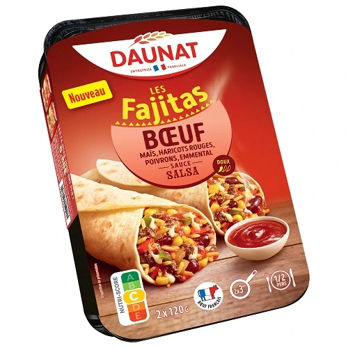 FAJITAS BOEUF SAUCE SALSA 2x120G de chez Daunat