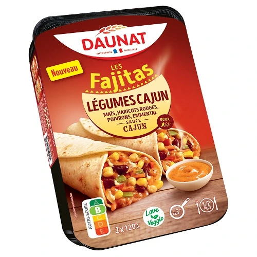 FAJITAS LEGUMES CAJUN SAUCE CAJUN 2x120G de chez Daunat