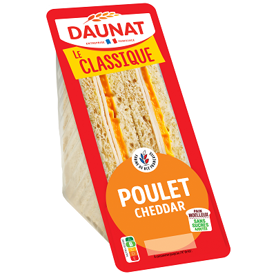 LE CLASSIQUE POULET CHEDDAR 135G DAUNAT