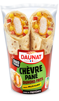 STREET WRAP CHEVRE PANE OIGNONS FRITS SAUCE MUSTARD 180G DAUNAT