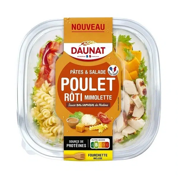 SALADE PATES GOURMANDES POULET MIMOLETTE