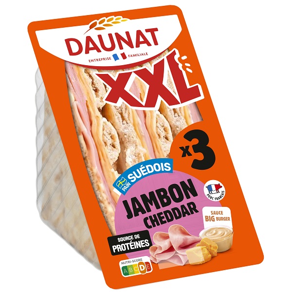 TRIANGLE XXL SUEDOIS Daunat JAMBON CHEDDAR