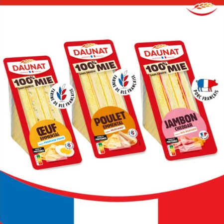 Nouveaux sandwichs 100% mie Daunat