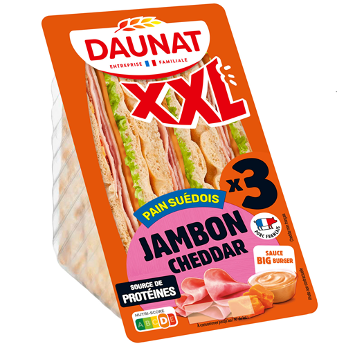 DAUNAT XXL JAMBON CHEDDAR BIG BURGER