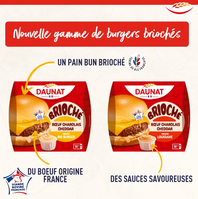 Nouveaux burgers brioches Daunat